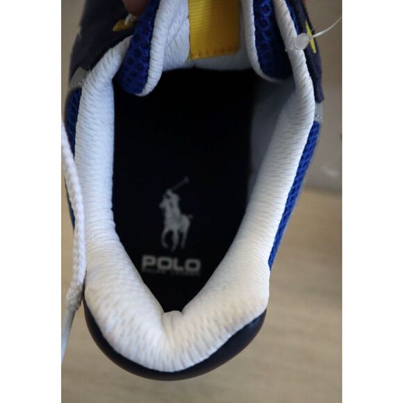 Polo Ralph Lauren Men's Sz 13 Navy/Red/Yellow Jogger Color-Blocked Sneakers - Picture 10 of 11